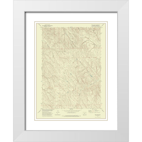 Bear Draw Wyoming Quad - USGS 1972 White Modern Wood Framed Art Print with Double Matting by USGS