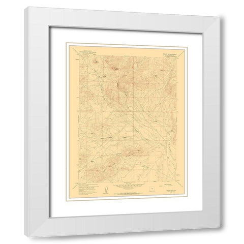 Barlow Gap Wyoming Quad - USGS 1959 White Modern Wood Framed Art Print with Double Matting by USGS