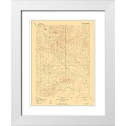 Barlow Gap Wyoming Quad - USGS 1959 White Modern Wood Framed Art Print with Double Matting by USGS