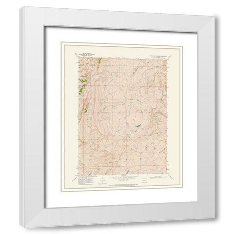 Broken Horn Creek Wyoming Quad - USGS 1968 White Modern Wood Framed Art Print with Double Matting by USGS