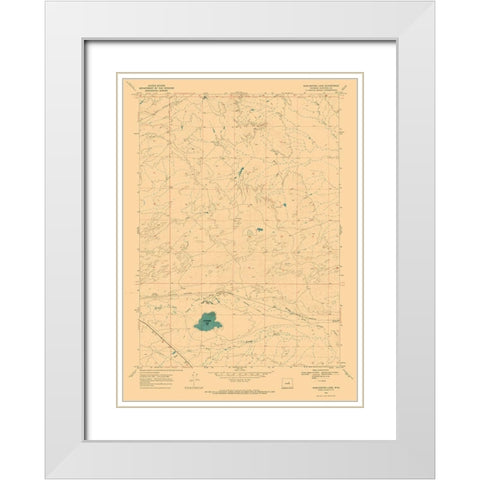 Burlington Lake Wyoming Quad - USGS 1968 White Modern Wood Framed Art Print with Double Matting by USGS