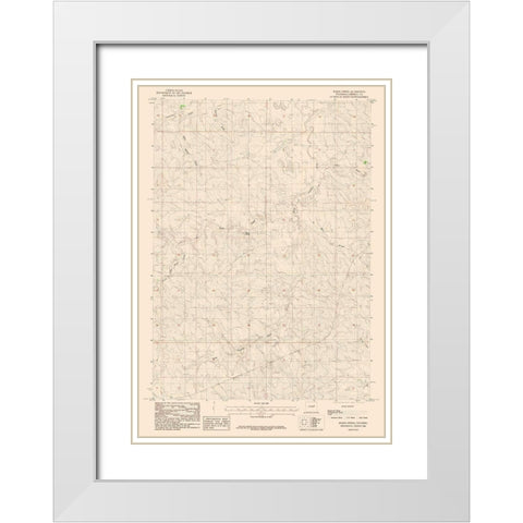 Baker Spring Wyoming Quad - USGS 1984 White Modern Wood Framed Art Print with Double Matting by USGS