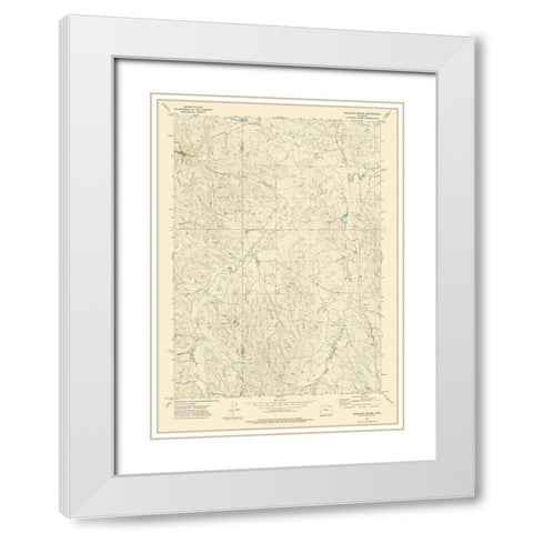 Brislawn School Wyoming Quad - USGS 1972 White Modern Wood Framed Art Print with Double Matting by USGS