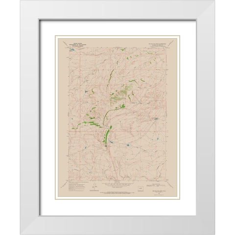 Big Sulfur Draw Wyoming Quad - USGS 1968 White Modern Wood Framed Art Print with Double Matting by USGS