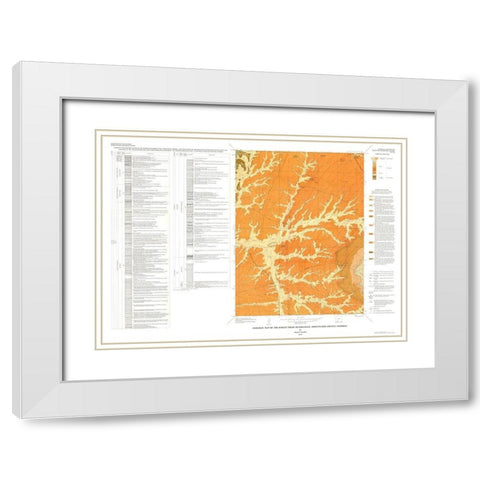 Burley Draw Quad Wyoming - Roehler 1974 White Modern Wood Framed Art Print with Double Matting by Roehler