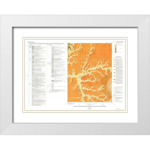 Burley Draw Quad Wyoming - Roehler 1974 White Modern Wood Framed Art Print with Double Matting by Roehler