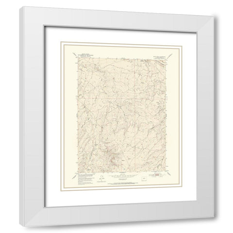 Butte Well Wyoming Quad - USGS 1952 White Modern Wood Framed Art Print with Double Matting by USGS