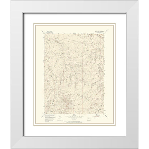 Butte Well Wyoming Quad - USGS 1952 White Modern Wood Framed Art Print with Double Matting by USGS
