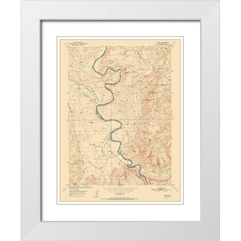 Cassa Wyoming Quad - USGS 1952 White Modern Wood Framed Art Print with Double Matting by USGS