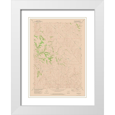 Carr Draw Wyoming Quad - USGS 1972 White Modern Wood Framed Art Print with Double Matting by USGS