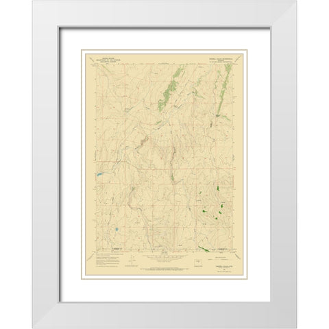Cornell Gulch Wyoming Quad - USGS 1967 White Modern Wood Framed Art Print with Double Matting by USGS