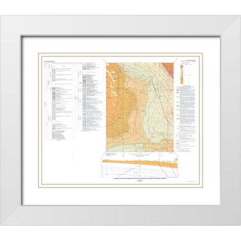 Chicken Creek West Quad Wyoming - Roehler 1967 White Modern Wood Framed Art Print with Double Matting by Roehler