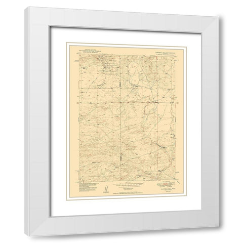 Campbell Hill Wyoming Quad - USGS 1950 White Modern Wood Framed Art Print with Double Matting by USGS