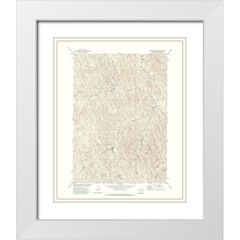 Coyer Reservoir Wyoming Quad - USGS 1972 White Modern Wood Framed Art Print with Double Matting by USGS