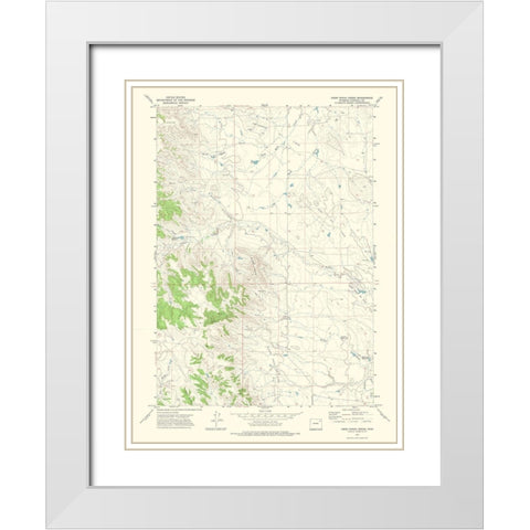 Coon Track Creek Wyoming Quad - USGS 1971 White Modern Wood Framed Art Print with Double Matting by USGS