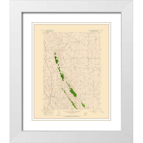 Dry Creek Reservoir Wyoming Quad - USGS 1961 White Modern Wood Framed Art Print with Double Matting by USGS