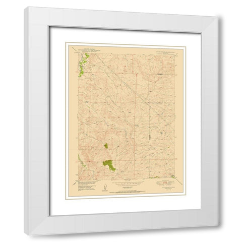 Dilts Ranch Wyoming Quad - USGS 1950 White Modern Wood Framed Art Print with Double Matting by USGS