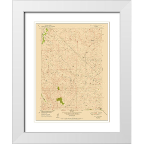 Dilts Ranch Wyoming Quad - USGS 1950 White Modern Wood Framed Art Print with Double Matting by USGS