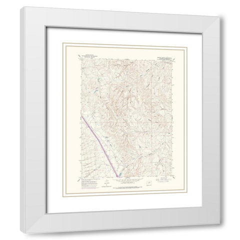 Dugout Ranch Wyoming Quad - USGS 1973 White Modern Wood Framed Art Print with Double Matting by USGS