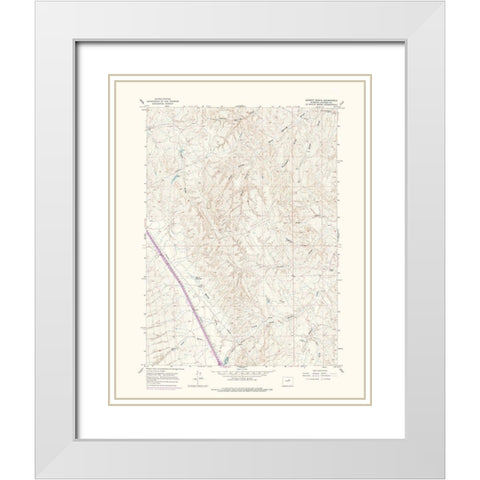 Dugout Ranch Wyoming Quad - USGS 1973 White Modern Wood Framed Art Print with Double Matting by USGS