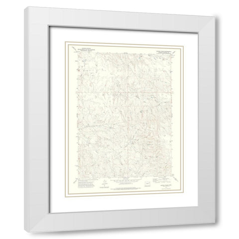 Double Tanks Wyoming Quad - USGS 1971 White Modern Wood Framed Art Print with Double Matting by USGS