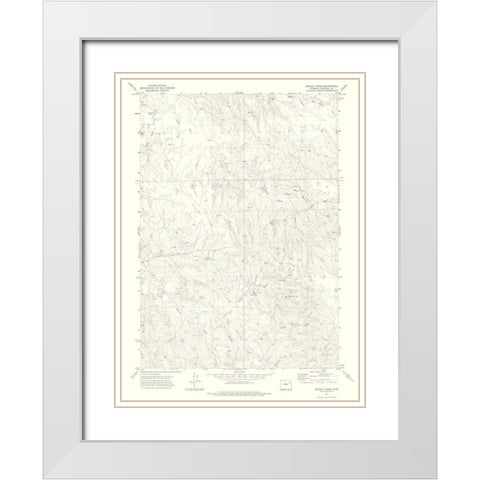 Double Tanks Wyoming Quad - USGS 1971 White Modern Wood Framed Art Print with Double Matting by USGS
