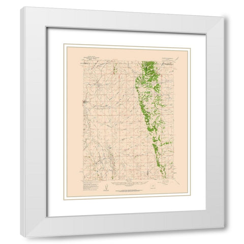 Edgerton Wyoming Quad - USGS 1959 White Modern Wood Framed Art Print with Double Matting by USGS