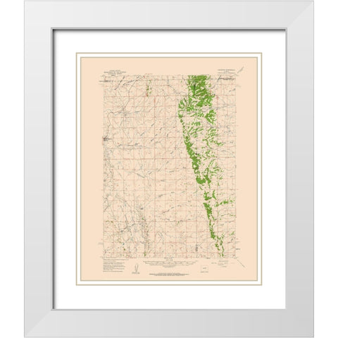 Edgerton Wyoming Quad - USGS 1959 White Modern Wood Framed Art Print with Double Matting by USGS