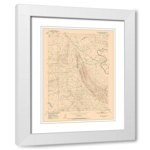 North West Emigrant Gap Wyoming Quad - USGS 1951 White Modern Wood Framed Art Print with Double Matting by USGS