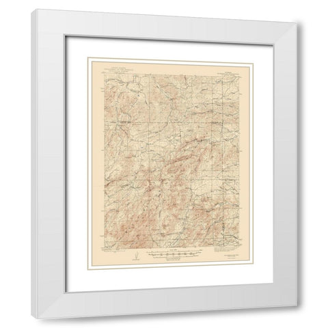 Esterbrook Wyoming Quad - USGS 1945 White Modern Wood Framed Art Print with Double Matting by USGS