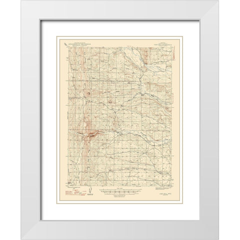 Fort Hill Wyoming Quad - USGS 1947 White Modern Wood Framed Art Print with Double Matting by USGS