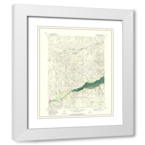 Ferris Lake Wyoming Quad - USGS 1971 White Modern Wood Framed Art Print with Double Matting by USGS