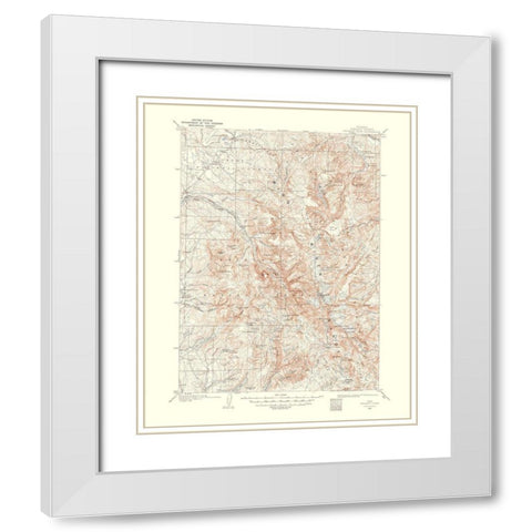 Fremont Peak Wyoming Quad - USGS 1958 White Modern Wood Framed Art Print with Double Matting by USGS