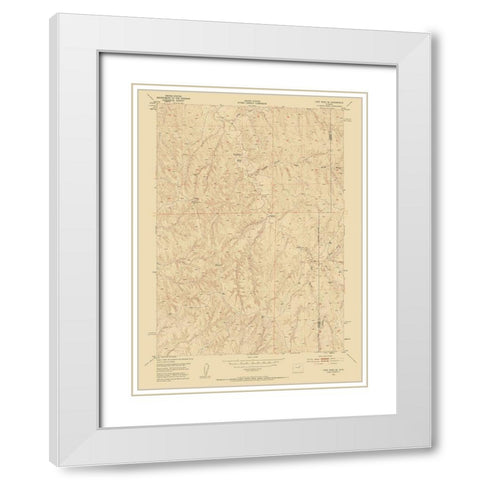 Fort Reno Wyoming Quad - USGS 1953 White Modern Wood Framed Art Print with Double Matting by USGS