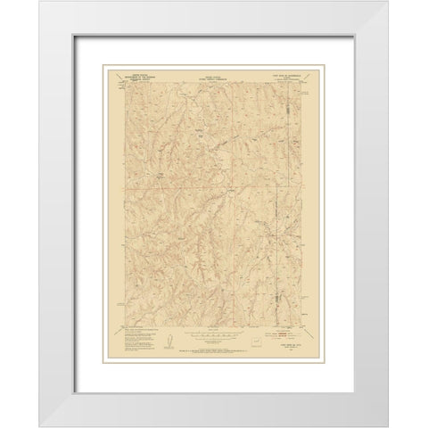 Fort Reno Wyoming Quad - USGS 1953 White Modern Wood Framed Art Print with Double Matting by USGS