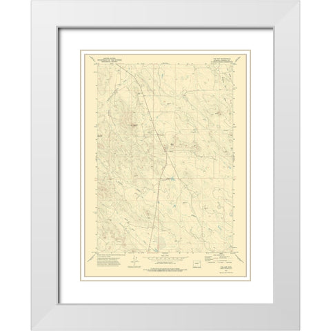 Gap Wyoming Quad - USGS 1971 White Modern Wood Framed Art Print with Double Matting by USGS