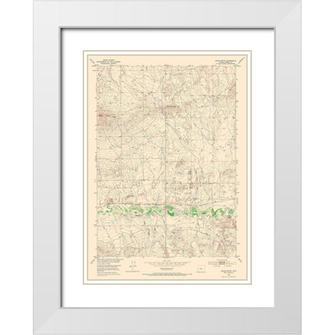 Gates Butte Wyoming Quad - USGS 1952 White Modern Wood Framed Art Print with Double Matting by USGS