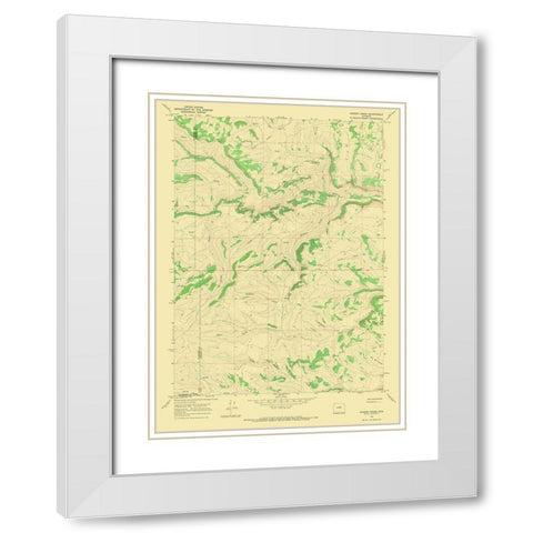 Gordon Creek Wyoming Quad - USGS 1967 White Modern Wood Framed Art Print with Double Matting by USGS