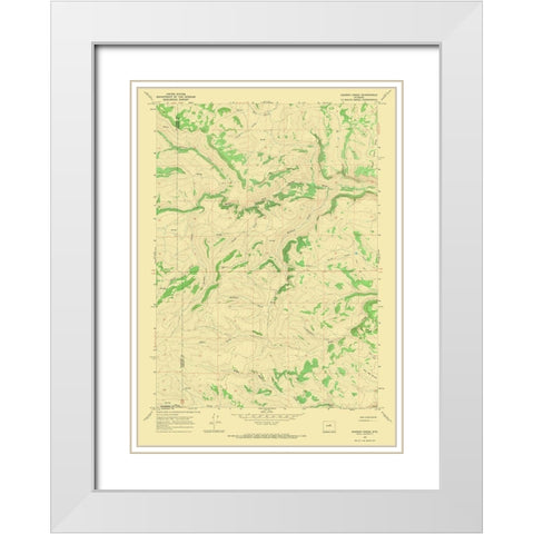 Gordon Creek Wyoming Quad - USGS 1967 White Modern Wood Framed Art Print with Double Matting by USGS