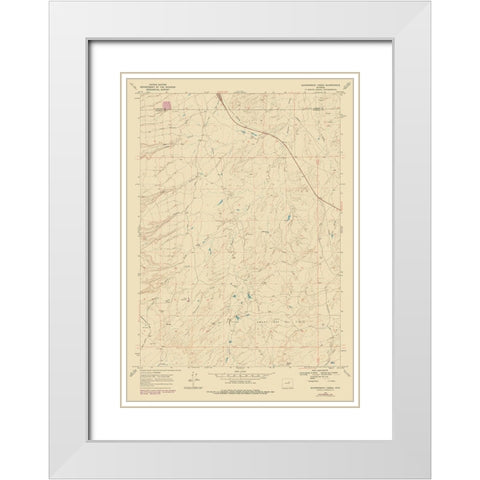 Government Creek Wyoming Quad - USGS 1968 White Modern Wood Framed Art Print with Double Matting by USGS