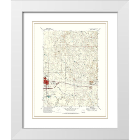 East Gillette Wyoming Quad - USGS 1971 White Modern Wood Framed Art Print with Double Matting by USGS