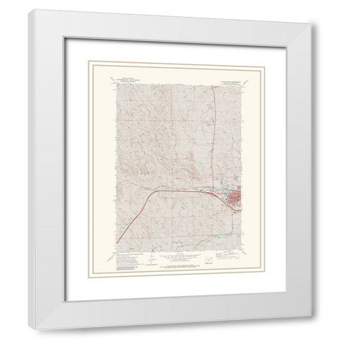 West Gillette Wyoming Quad - USGS 1971 White Modern Wood Framed Art Print with Double Matting by USGS