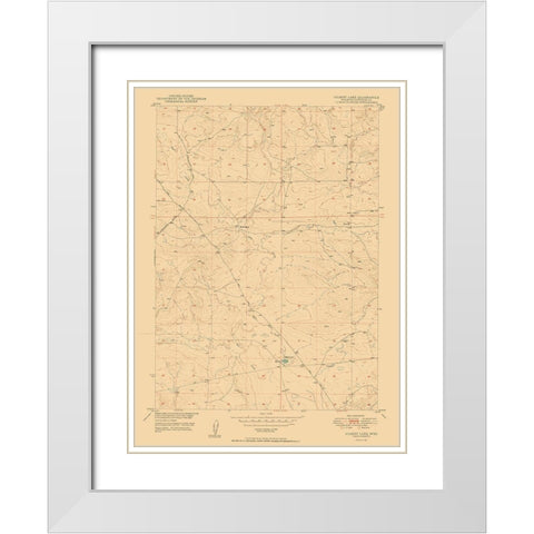 Gilbert Lake Wyoming Quad - USGS 1950 White Modern Wood Framed Art Print with Double Matting by USGS