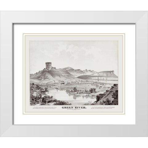 Green River Wyoming - Glover 1875 White Modern Wood Framed Art Print with Double Matting by Glover