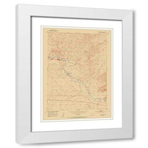 Graham Ranch Wyoming Quad - USGS 1951 White Modern Wood Framed Art Print with Double Matting by USGS