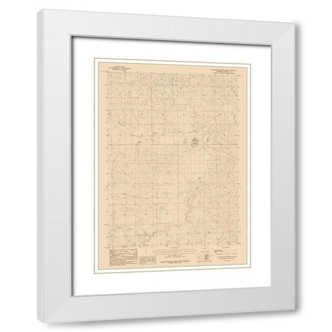 Greasewood Reservoir Wyoming Quad - USGS 1984 White Modern Wood Framed Art Print with Double Matting by USGS