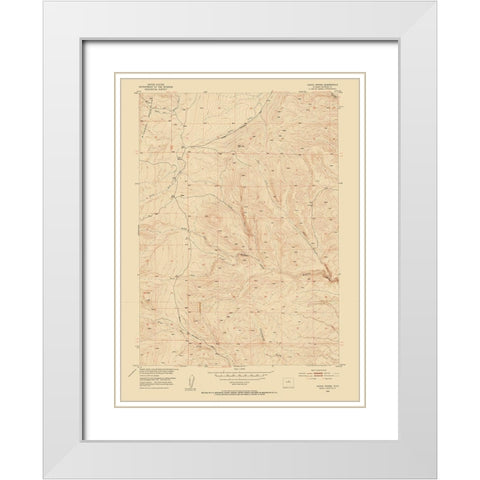 Grave Spring Wyoming Quad - USGS 1952 White Modern Wood Framed Art Print with Double Matting by USGS