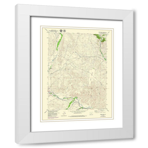 Mason Draw Wyoming Quad - USGS 1956 White Modern Wood Framed Art Print with Double Matting by USGS
