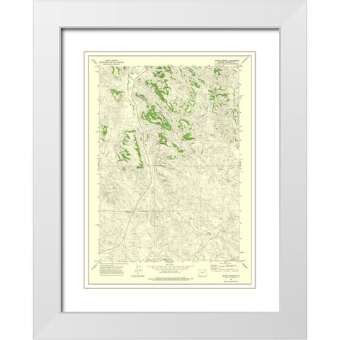Moyer Springs Wyoming Quad - USGS 1971 White Modern Wood Framed Art Print with Double Matting by USGS