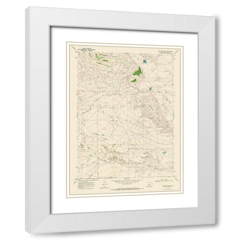 Notches Dome Wyoming Quad - USGS 1968 White Modern Wood Framed Art Print with Double Matting by USGS